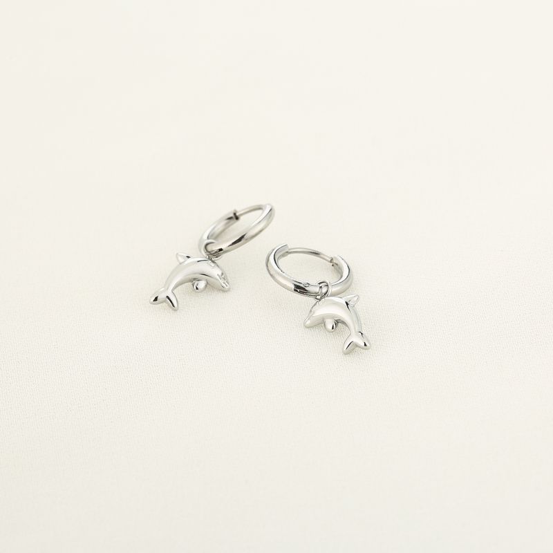 &quot;Oorbellen | Dolfijn | Zilver | Stainless steel&quot;