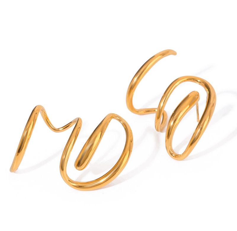 Oorbellen | Onregelmatige lijnen | Goud | Stainless steel