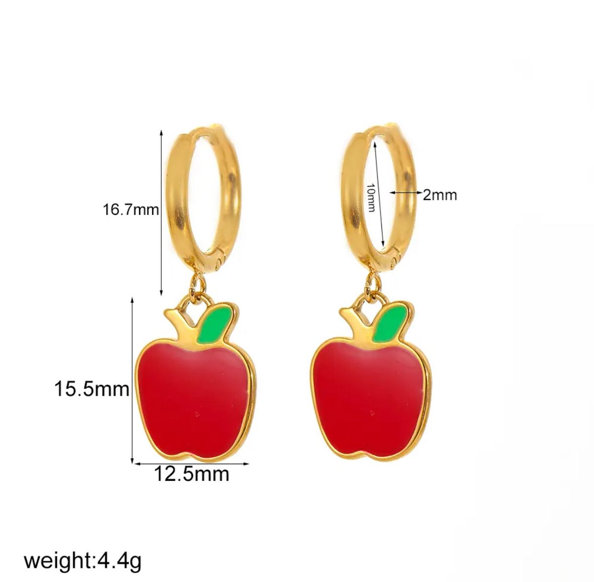 Oorbellen | Daily Apple | Goud | Stainless steel