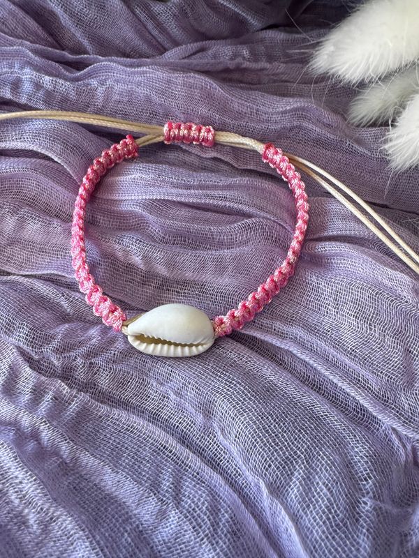 Armband | Macrame Schelp | Roze