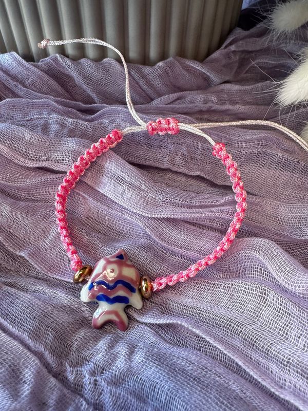 Armband | Macrame Vis | Roze