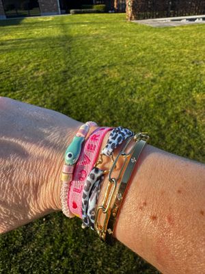 Armband | Hart | Elastische &amp; Stainless steel  | Blauw