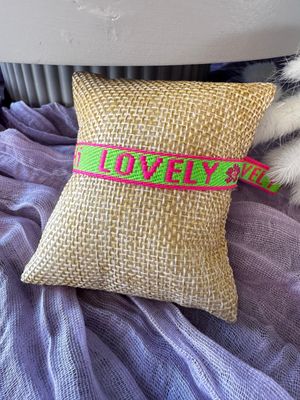 Armband | Lint Hi Lovely | Fel Groen &amp; Pink