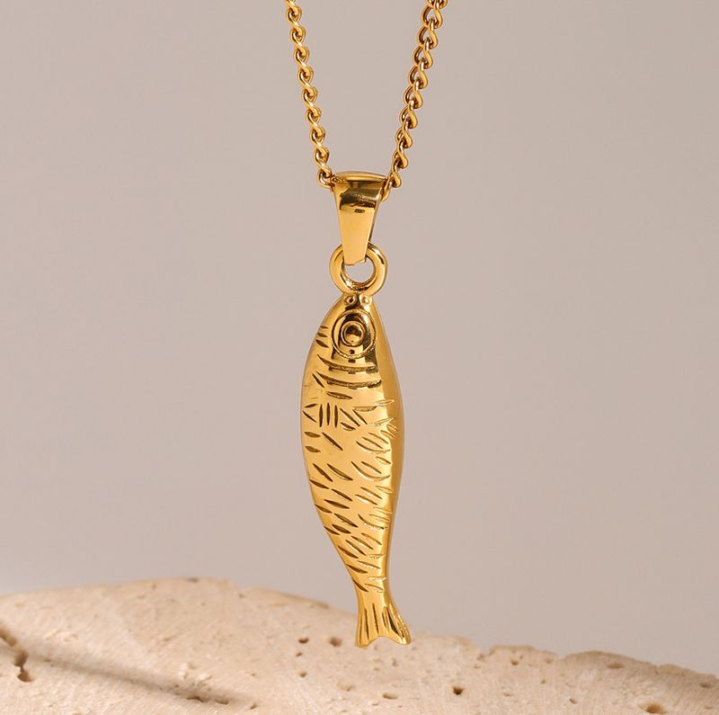 Ketting goud met vis hanger