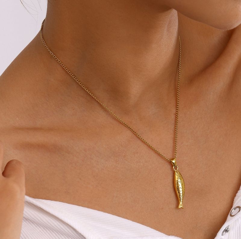 Ketting | Daily Fish | Goud | Stainless steel