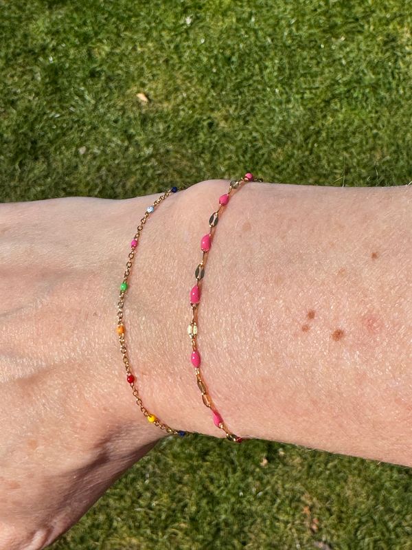 Armband | Raspberry | Goud | Stainless steel