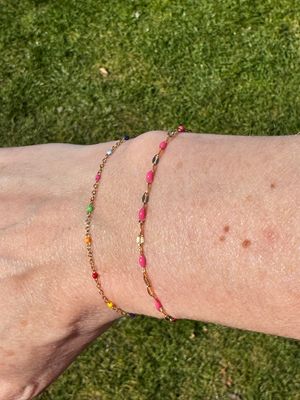 Armband | Raspberry | Goud | Stainless steel