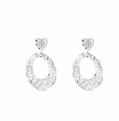 Oorbellen | Structuur | Zilver | Stainless steel