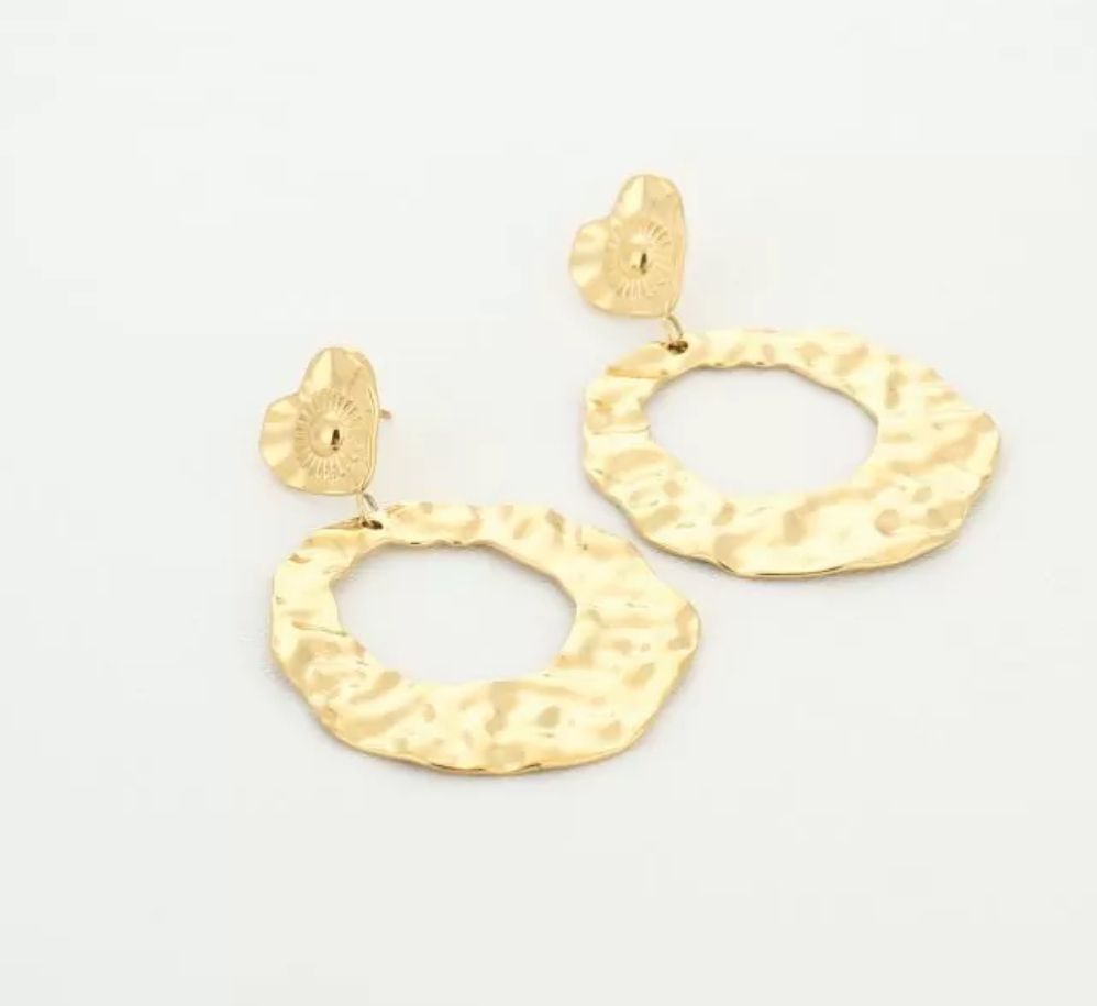 Gouden stainless steel oorhanger