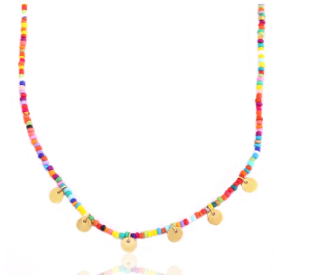 Gouden multi kralen ketting
