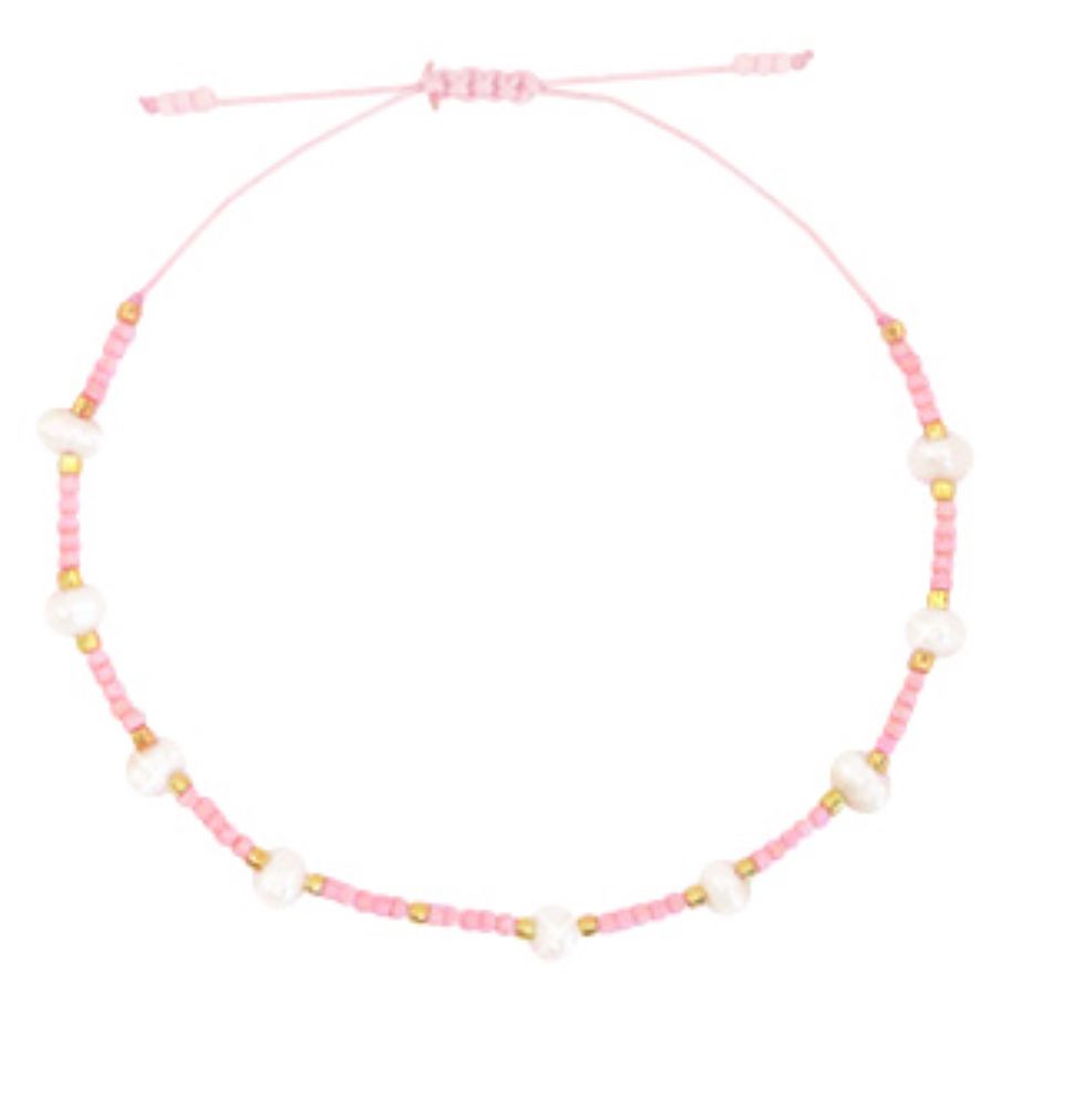 Trendy pink armbandje in Miyuki kralen.