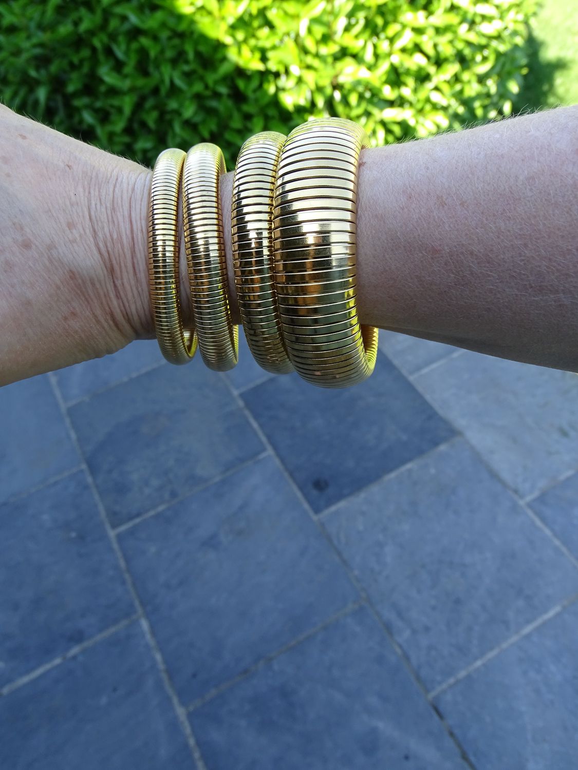 Gouden ribbel armband