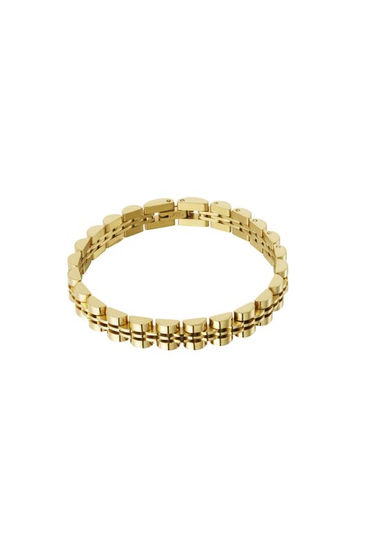 Stoere gouden schakel armband kleurvast en waterproof