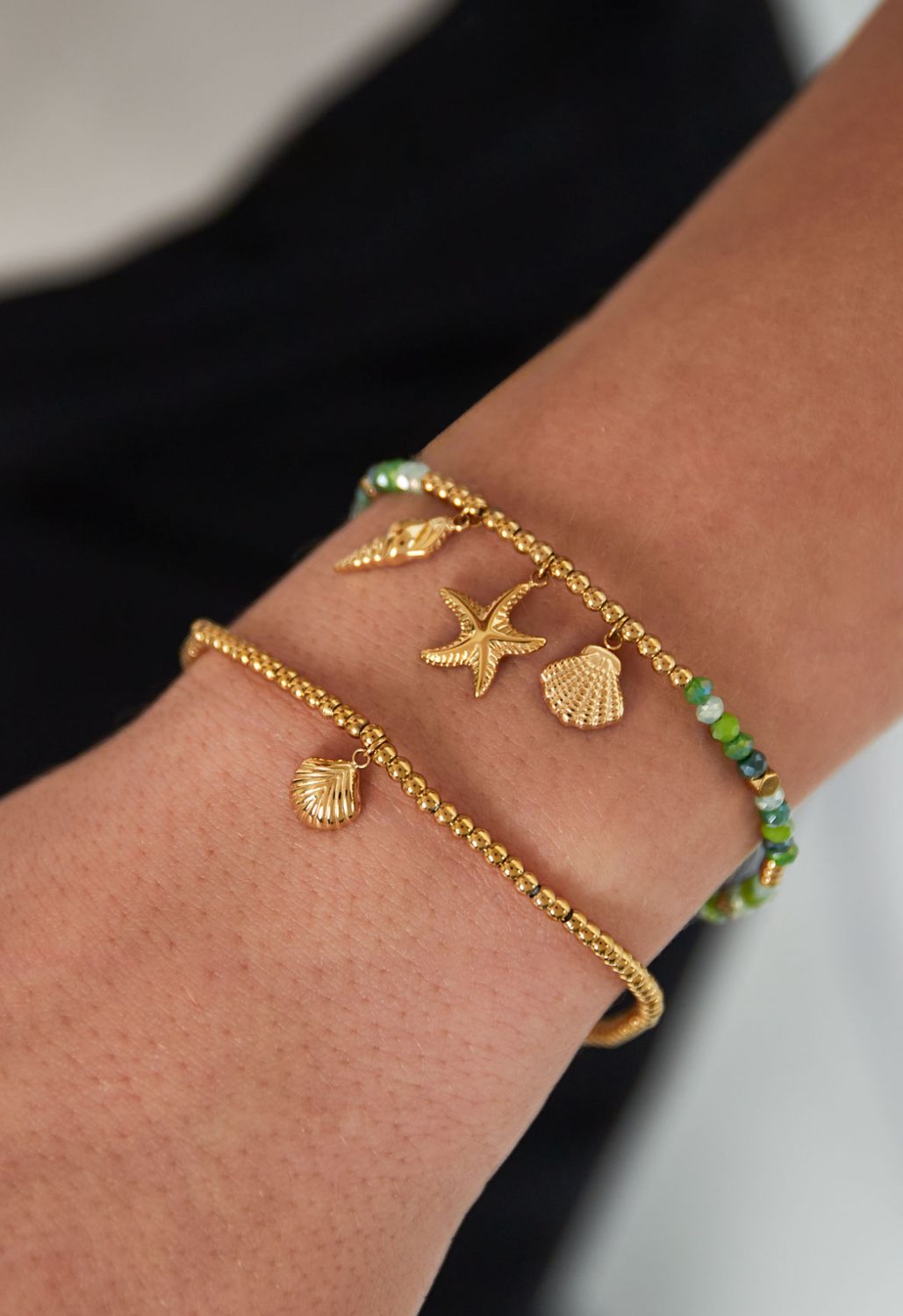 Armband | Schelp | Goud | Stainless steel