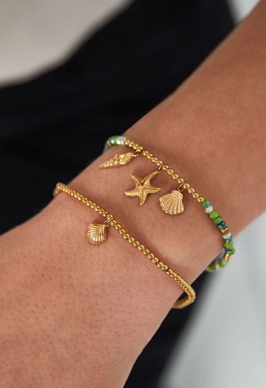 Armband | Schelp | Goud | Stainless steel