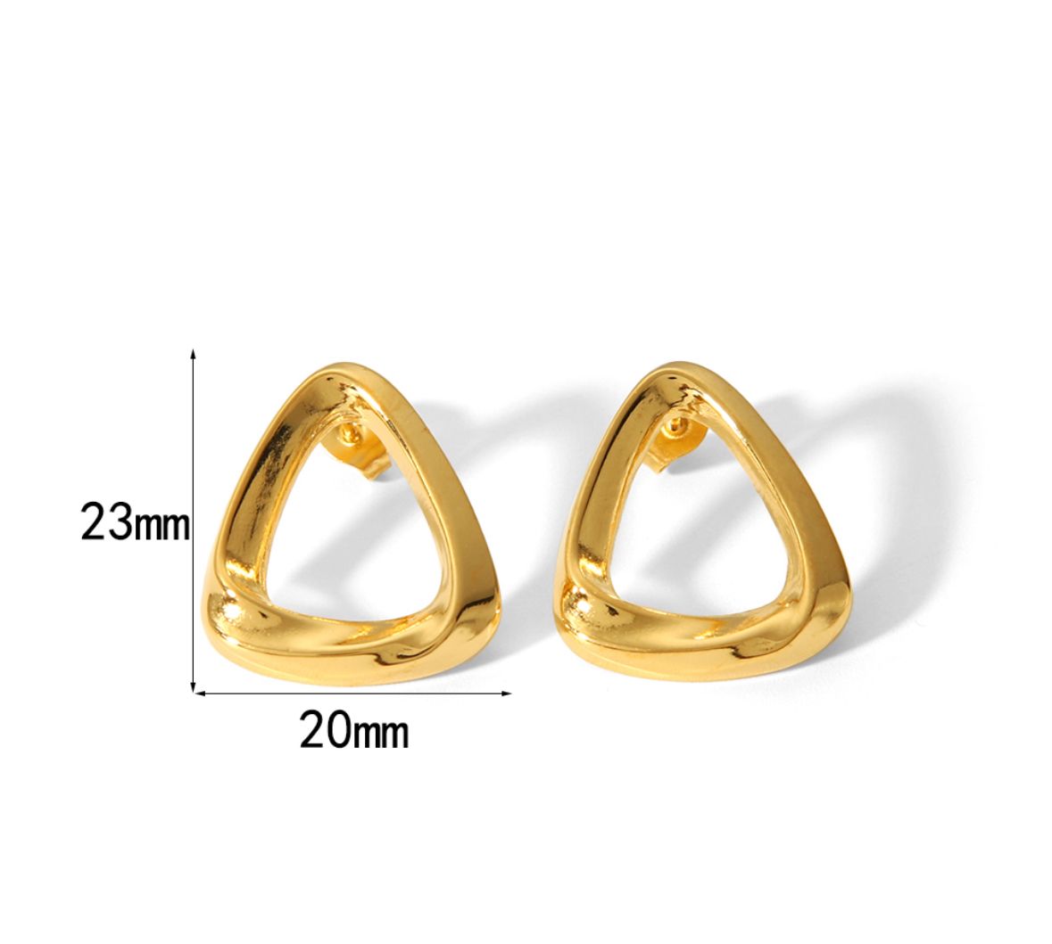 Gouden stainless steel triangle studs