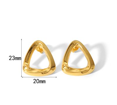 Gouden stainless steel triangle studs