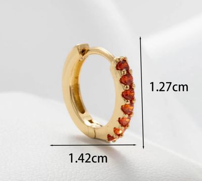 Oorbel | Strass | Oranje &amp; Goud | Stainless steel