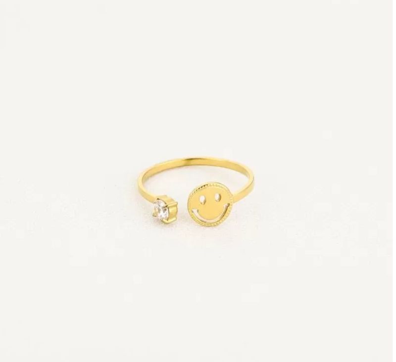 Happy face minimalistische ring