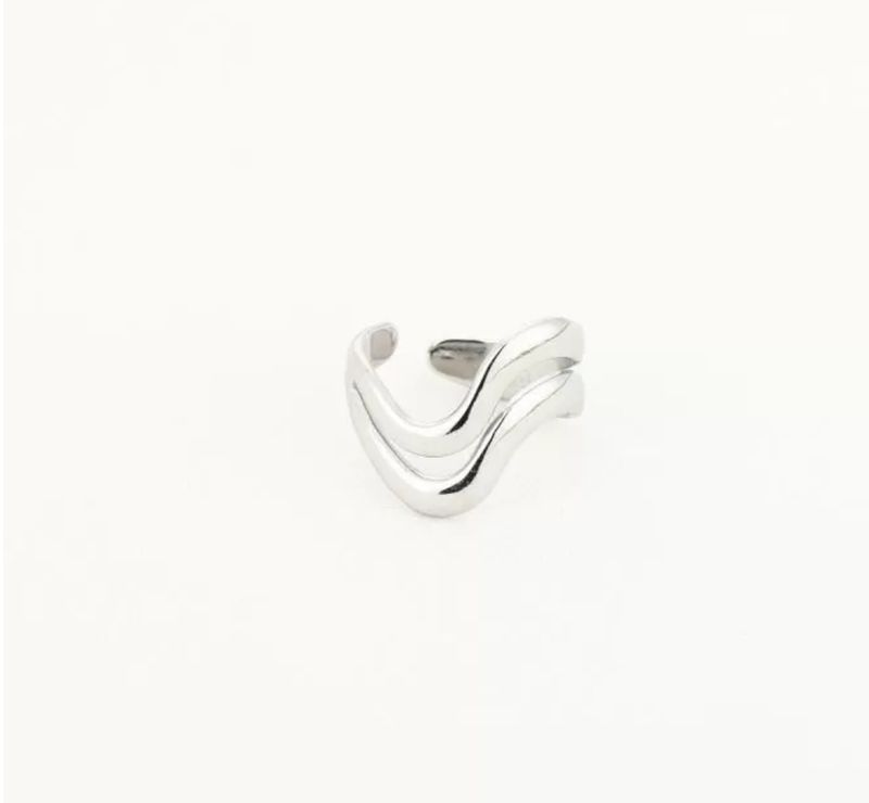 Zilveren stainless steel golf ring