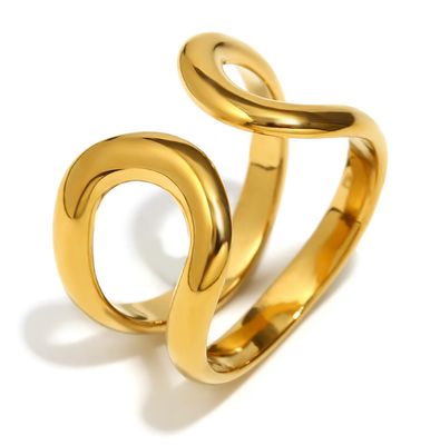Gouden roestvrij stalen ring 