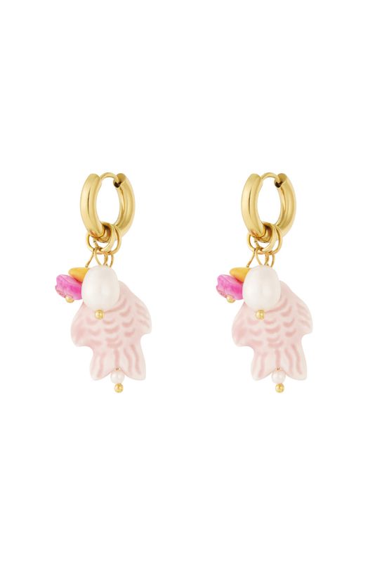 Oorbellen | Bloom &amp; Swim | Pink | Stainless steel