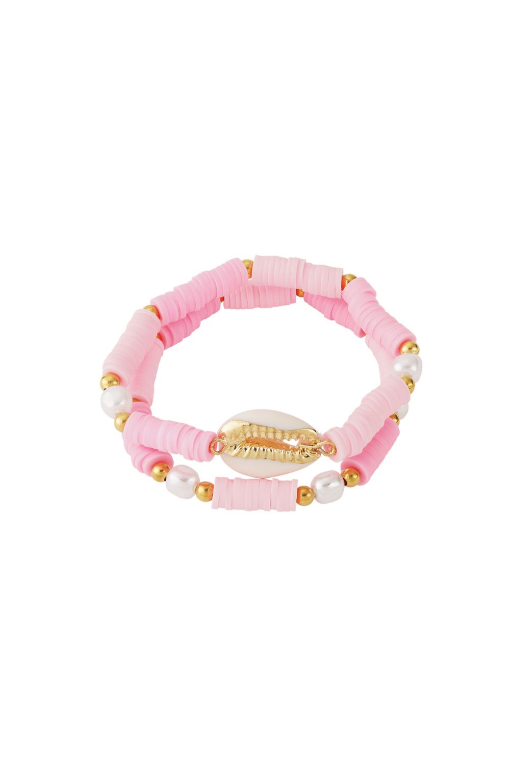 Armband | Seashell Glow | Gold &amp; Pink