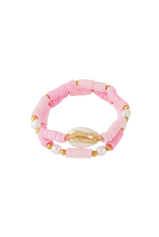 Armband | Seashell Glow | Gold &amp; Pink