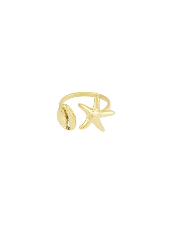 Ring | Ocean duo | Goud | Stainless steel