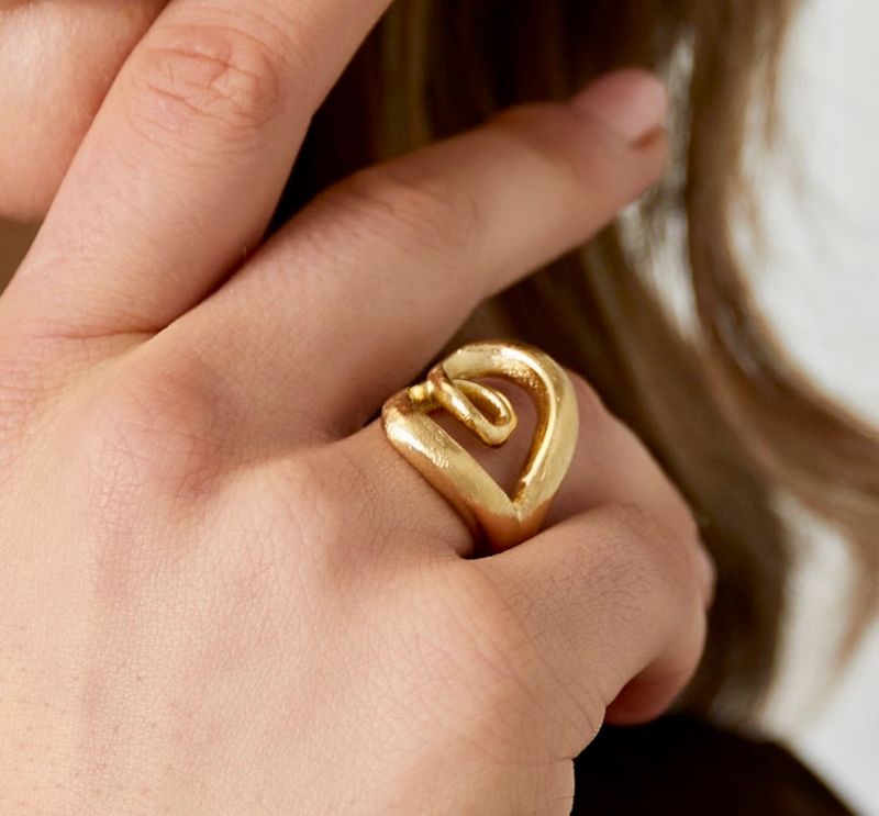 Ring | Twist Edge | Goud | Stainless steel