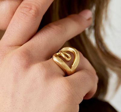 Ring | Twist Edge | Goud | Stainless steel