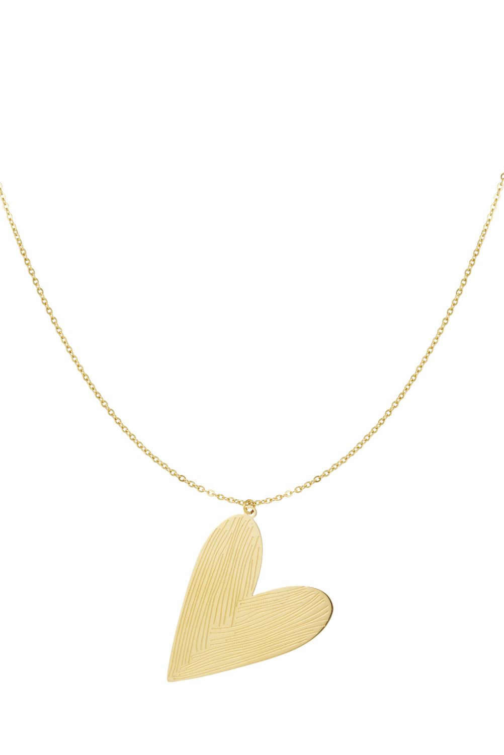 Ketting | Schuin hart | Goud | Stainless steel