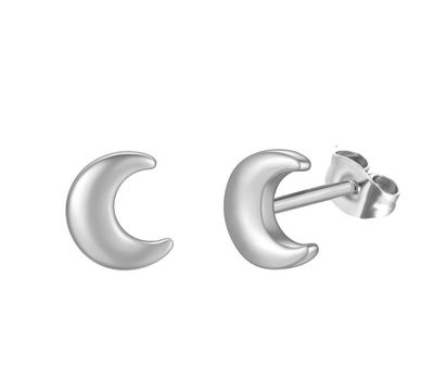 Stud | Moon | Zilver | Stainless steel
