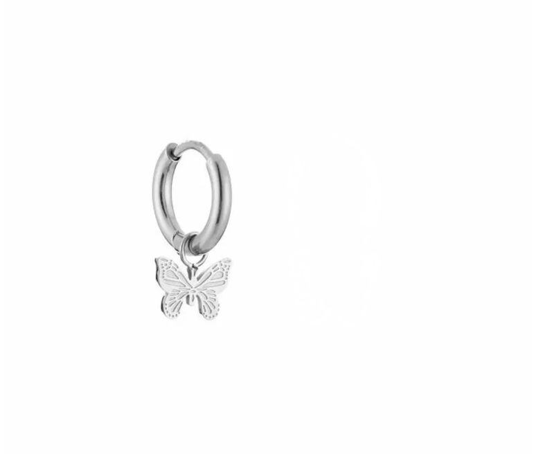 Hoops | Vlinder | Zilver | Stainless steel