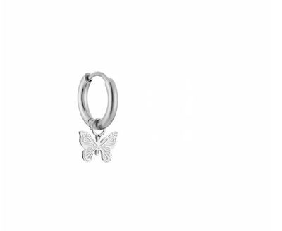 Hoops | Vlinder | Zilver | Stainless steel