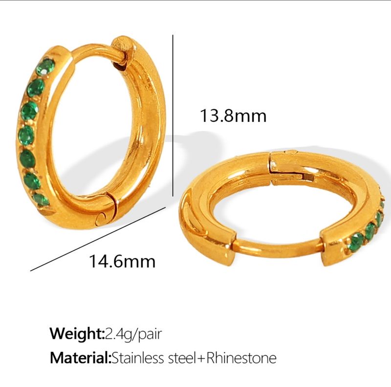 Hoops | Green | Goud | Stainless steel
