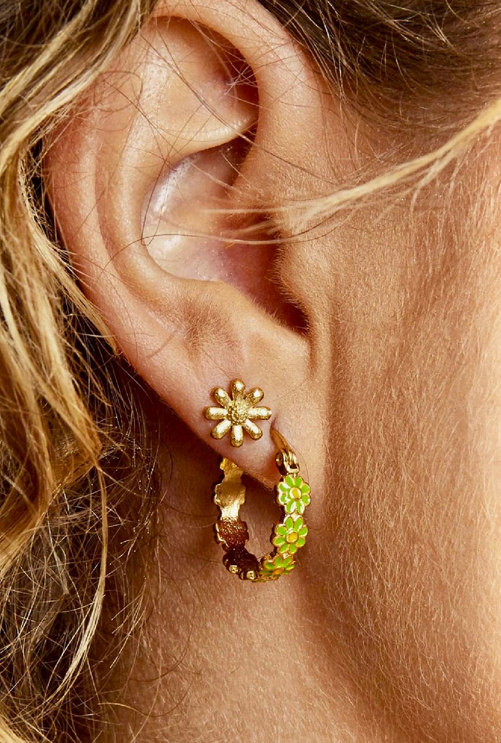 Stud | Flower | Goud | Stainless steel