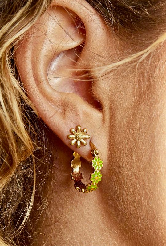 Stud | Flower | Goud | Stainless steel