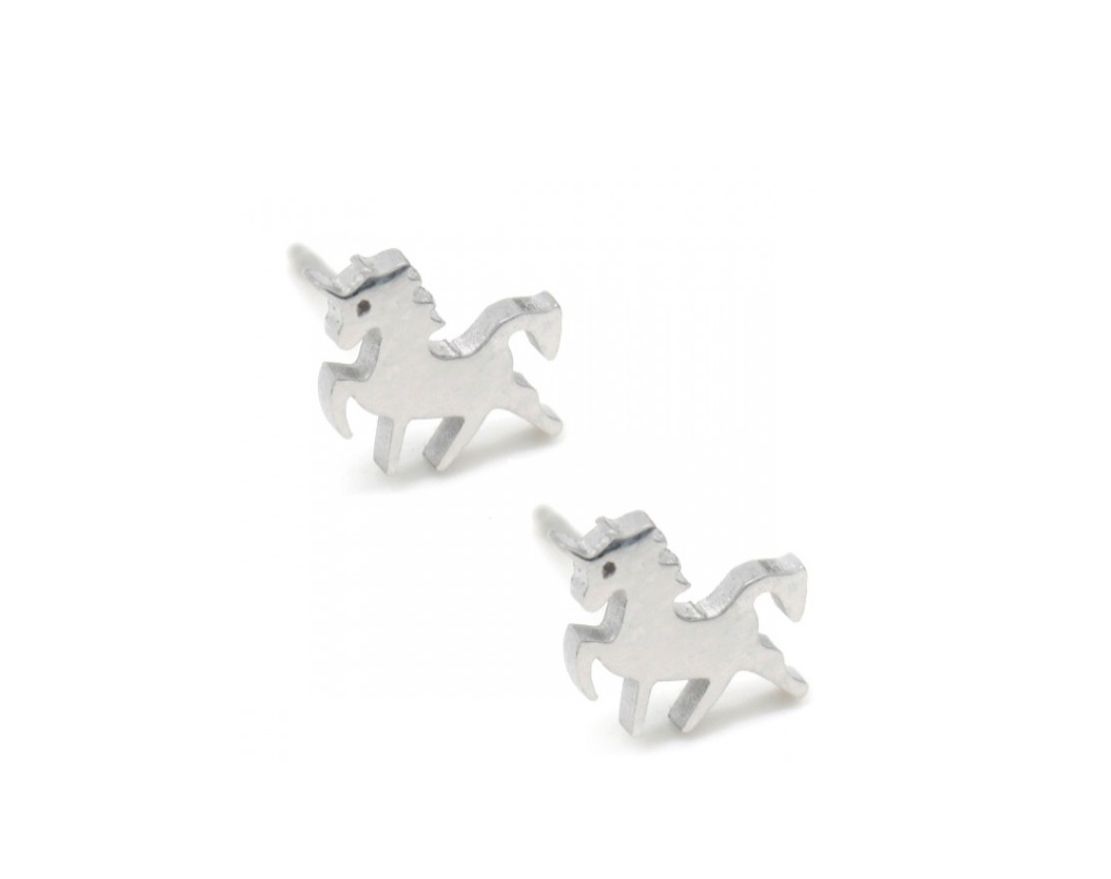 Studs | Unicorn | Zilver | Stainless steel