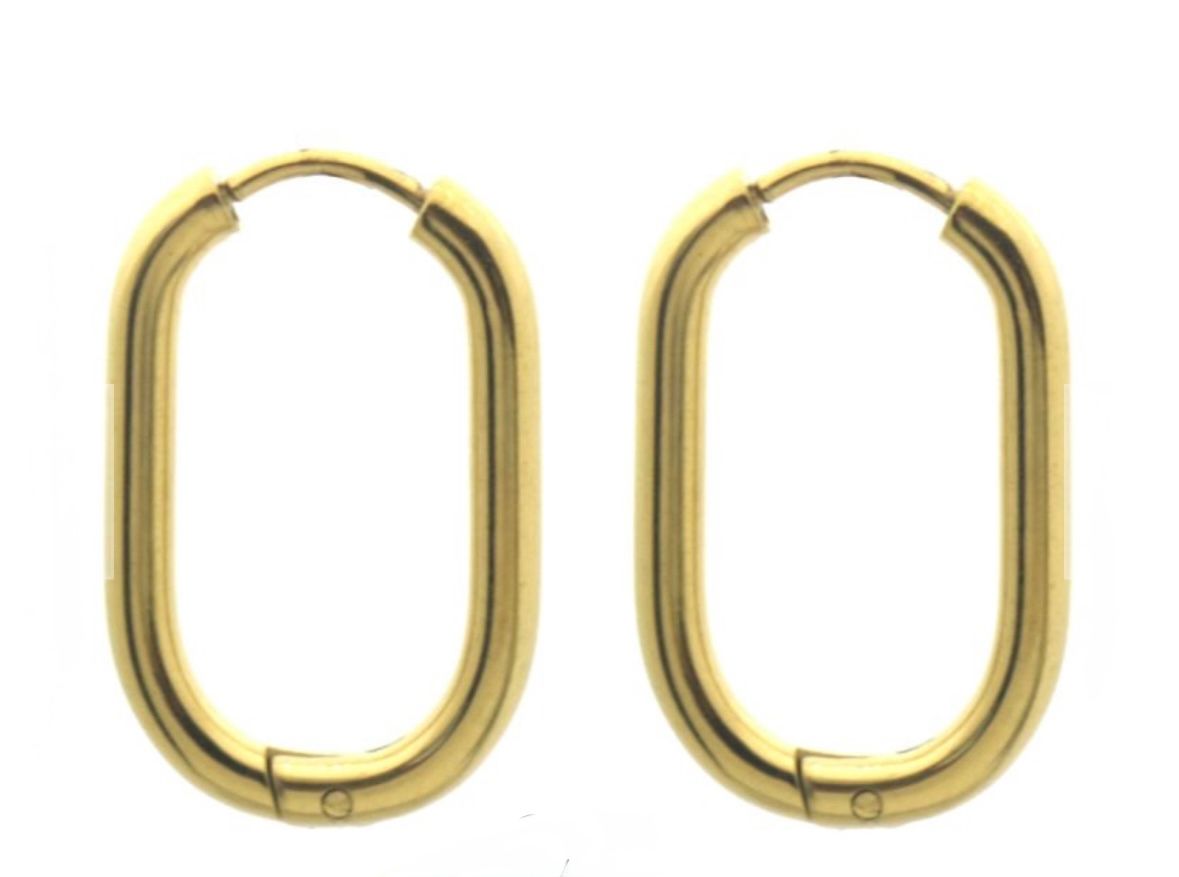 Hoops | Ovaal | Goud | Stainless steel
