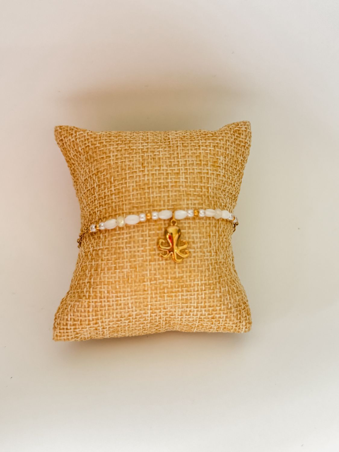 Armband | Octopus | Wit &amp; Goud | Stainless steel