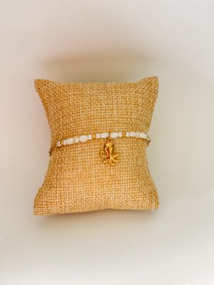 Armband | Octopus | Wit &amp; Goud | Stainless steel