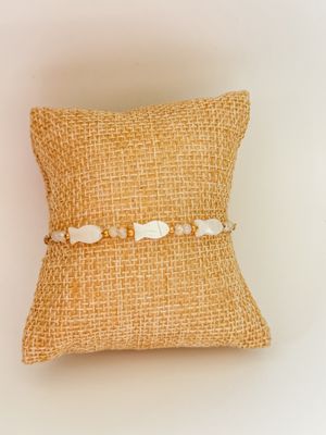 Armband | Visjes | Wit &amp; Goud | Stainless steel