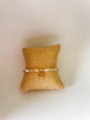 Armband | Turttle | Wit &amp; Goud | Stainless steel