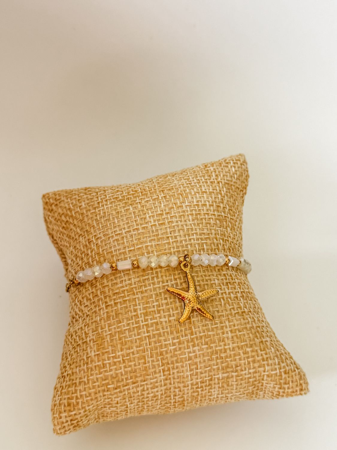 Armband | Seastar | Wit &amp; Goud | Stainless steel