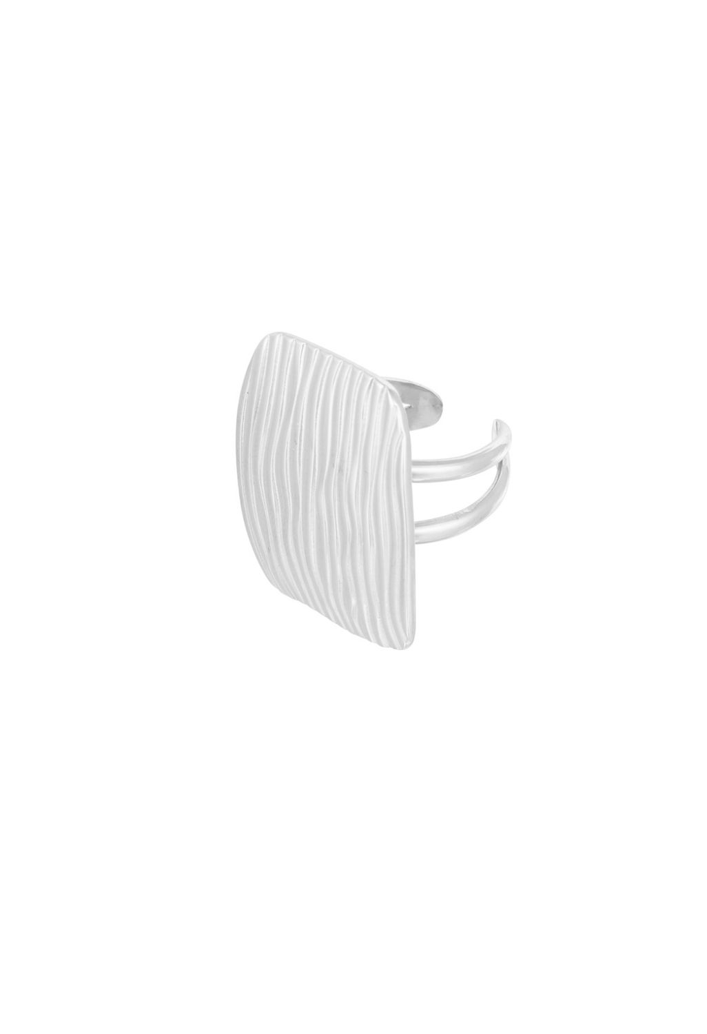Ring | Vierkant | Zilver | Stainless steel