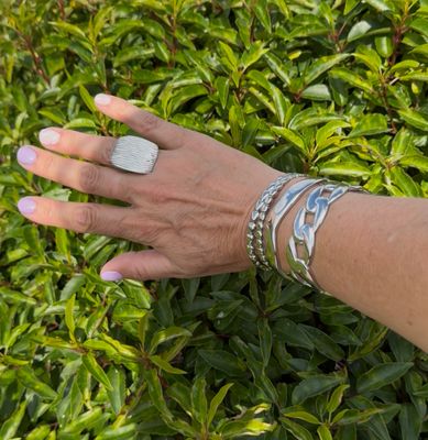 Ring | Vierkant | Zilver | One size | Stainless steel