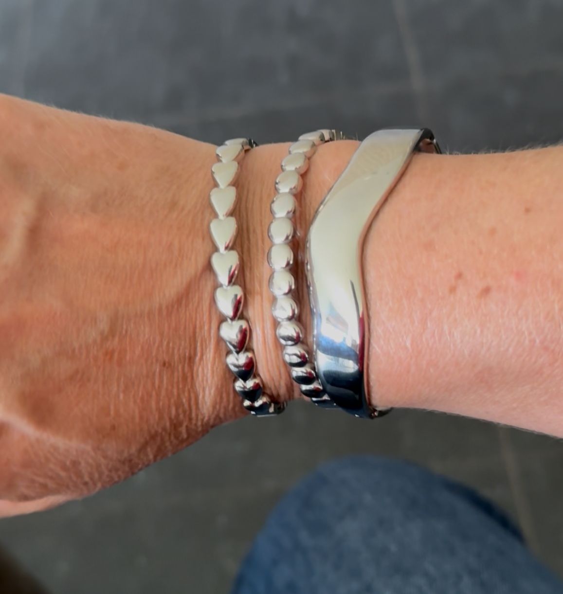 Armband | Wavy | Zilver | Stainless steel