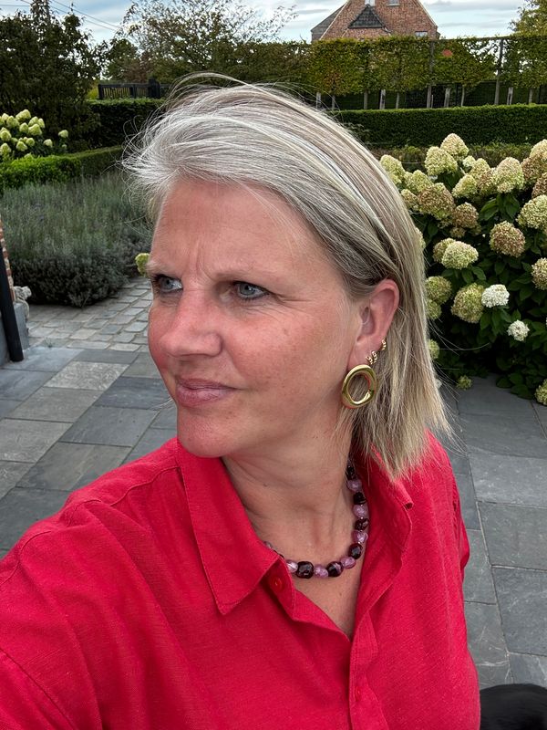 Ketting | Acrylic | Bordeaux | Stainless steel