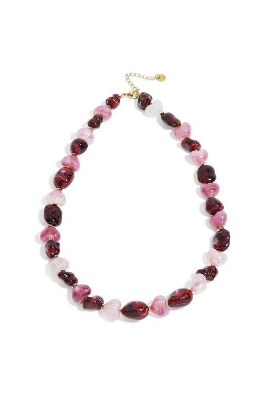 Ketting | Acrylic | Bordeaux | Stainless steel
